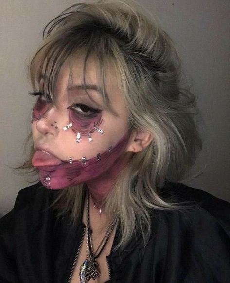 Cool Sfx Makeup Ideas, Asthetic Pics, Anime Cosplay Makeup, Anime Makeup, Halloween Makeup Inspiration, Swag Makeup, Cool Makeup Looks, Dope Makeup, Edgy Makeup