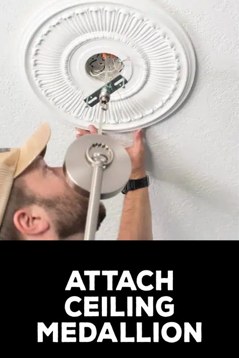 How to Attach Ceiling Medallion Ceiling Medallion Chandelier, Ceiling Mounted Light, Ceiling Medallion, Ceiling Medallions, Polyurethane Foam, Turn Off, Led Strip, Do It Yourself, Easy Step