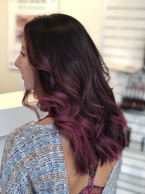 Muted magenta pink with purple and red undertones that pack a PUNCH! 💥 Fun Color, Magenta Pink, Berry, Hair Color, Long Hair Styles, Hair Styles, Purple, Hair, Red