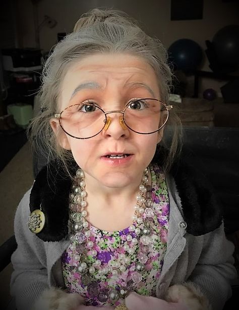 100th day of school, little old lady makeup on my 5 yr old! Old Lady Make Up For Kids 100th Day, 100 Days Of School Old Lady Makeup, Old Lady Bun, 100 Days Of School Makeup Kids, Old People Makeup For Kids, Old Lady Makeup For Kids, 100th Day Of School Makeup, Old Lady Hairstyles Costume, Old People Makeup