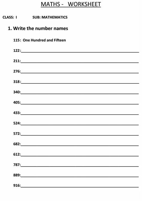 Maths Worksheet Number Name for Class 1 Maths Worksheet For Class 1 Subtraction, Math Worksheet Class 1, Math Worksheets For Class 2, Number Names Worksheet For Grade 3, Maths Worksheet For Class 2 Number Names, Maths Worksheet For Class 1 Number Names, 3rd Class Maths Worksheet, 2nd Class Maths Worksheet, Maths Worksheet For Class 3