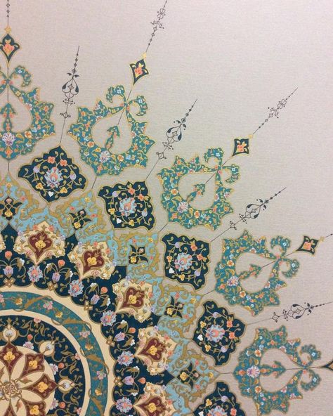 Islamic Illumination, Persian Art Painting, Geometric Pattern Art, Islamic Patterns, Illumination Art, Arabic Pattern, Islamic Art Pattern, בר מצווה, Persian Art