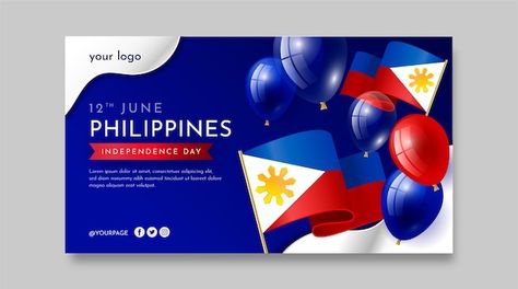 Free vector gradient philippine independ... | Free Vector #Freepik #freevector #philippine-independence-day #independence-day-banner #independence #event-banner Independence Day Banner, Vector Gradient, Event Banner, Banner Template, Vector Photo, Independence Day, Philippines, Banners, Vector Free