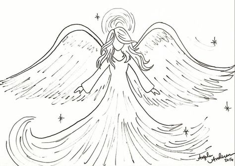 Free Christmas Printable Coloring Sheet Angel Traceable #angelafineart Angela Anderson Tutorials Traceables, Angel Drawings Easy, Easy Angel Drawings, Angel Coloring Pages Free Printable, Sketches Of Angels, Traceable Drawings Free Printable, Angel Line Drawing, Painting Traceables, Drawing Of An Angel