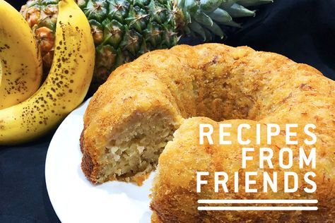 Pineapple Banana Cake Recipe, Pineapple Banana Cake, Banana Bundt Cake, Banana Bundt, Pineapple Cake Recipe, Chef Work, Banana Cake Recipe, Pineapple Cake, 3 Eggs