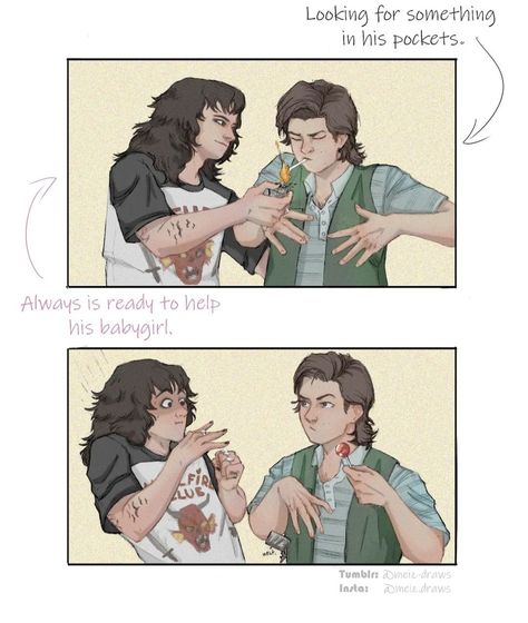 Steve And Billy Fanart, Obsessive Love Art, Eddie Munson Steve Harrington, St Fanart, Steddie Fanart, Stranger Things Mike, Stranger Things Kids, Stranger Things Steve, Stranger Things Have Happened