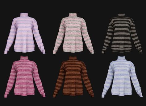 Stripy Oversized Turtle Neck Sweater TS4 The sims 4 thesims4 clothes clothing winter autumn cold weather jumper ts4 ts4cc cas ccfinds custom content cc sims Sims 4 Cc Clothes Jumper, Oversized Sweater Sims 4 Cc, Sims4 Cc Cold Weather, Ts4 Winter Clothes Cc, Ts4 Cold Weather Cc, Sims Cold Weather Cc, Sims 4 Jumper Cc, The Sims 4 Winter Cc, Sims 4 Oversized Sweater