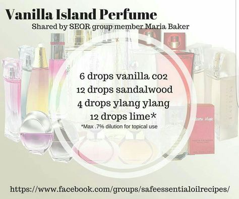 Vanilla island perfume blend. Can use as master diffuser blend.  Vanilla,  sandalwood,  ylang-ylang,  lime essential oils Essential Oil Perfume Blends, Essential Oil Roller Bottle Recipes, Essential Oil Perfumes Recipes, Homemade Perfume, Vanilla Sandalwood, Essential Oil Diffuser Blends Recipes, Perfume Recipes, Lime Essential Oil, Essential Oil Roller Bottle