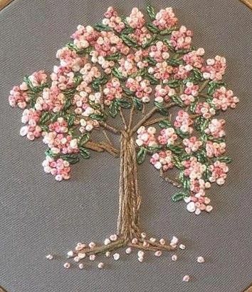 Embroidery Stitches Flowers, Brazilian Embroidery Stitches, Silk Ribbon Embroidery Patterns, Ribbon Embroidery Tutorial, Pola Sulam, Embroidery Stitches Tutorial, Hand Embroidery Projects, Hand Embroidery Flowers, Embroidery Gifts