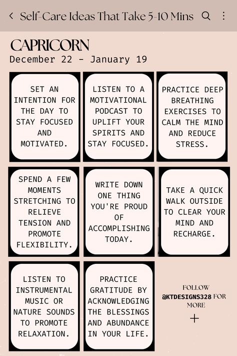 Ground yourself in self-care tailored for the steadfast Capricorn! 🌟 From structured journaling sessions to mindful goal-setting rituals, discover practical ways to nurture your ambition while honoring your need for stability and self-reflection. Let these self-care ideas empower you to climb higher, achieve more, and cultivate a life of balance and fulfillment. #CapricornSeason #Capricorn #Astrology #quick #easy #simple #positive #zodiacsign #zodiacmeme #zodiactraits #zodiacfacts #zodiac Capricorn Affirmations, Capricorn Astrology, Capricorn Season, Zodiac Signs Capricorn, Zodiac Traits, Self Reflection, Zodiac Facts, Goal Setting, Ox