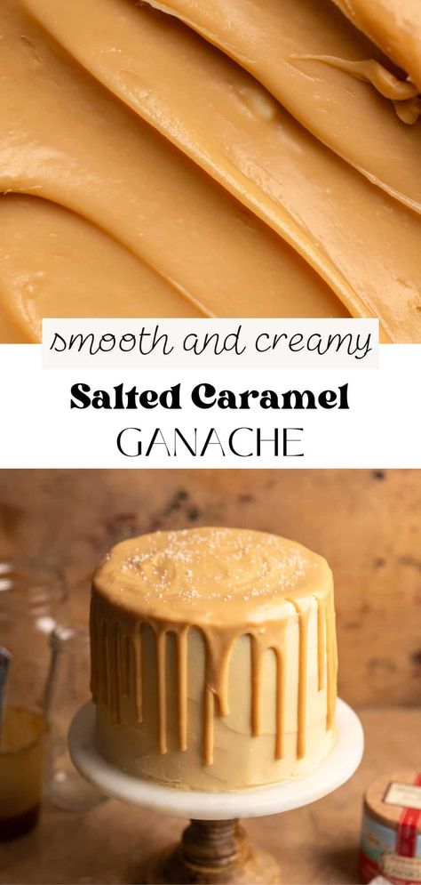 Salted Caramel Ganache Salted Caramel Ganache Recipe, Salted Caramel Filling For Cake, Salted Caramel Cake Filling, Caramel Filling For Cake, Caramel Ganache Recipe, Caramel Cake Filling, Fruit Filling Recipe, Caramel Chocolate Ganache, Salted Caramel Ganache