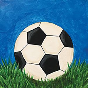 Social Artworking Canvas Painting Design - Soccer Time Boys Painting Ideas, Soccer Paintings, Football Canvas Painting, Controller Painting, Pre Drawn Canvas For Painting, Canvas Paint Party, Football Painting, Football Paintings, Social Artworking