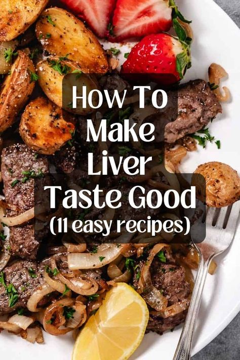 To make liver taste good, soak it in milk before cooking to mellow its flavor and tenderize the meat, then sauté thinly sliced liver quickly with seasonings like salt, pepper, and herbs to enhance its taste. Pair with ingredients like caramelized onions or bacon and serve immediately for optimal flavor and texture. Click here to read the whole post and get your dose of iron-rich liver today! How To Cook Liver And Onions Recipes, Healthy Beef Liver Recipes, How To Make Liver Taste Good, Best Way To Cook Liver, Beef Liver Recipes Mexican, Liverwurst Benefits, Grilled Chicken Livers, Liver Cooking Ideas, Cooking Liver Recipes