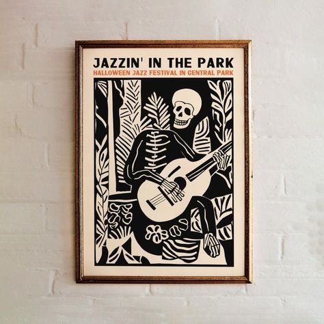 CozySpiritStudio - Etsy Nyc Halloween, Jazz Festival Poster, City Decor, Jazz Poster, Festival Poster, Work Room, Original Art Prints, Jazz Festival, Festival Posters