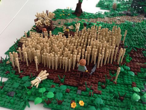 These are pictures my creations that where part of a collaborative Lego Castle Layout that was on display on Lego World 2013. Grain Field, Castle Layout, Lego Play, Lego Tree, Lego Village, Lego Ww2, Lego Train, Lego Modular, Lego Trains