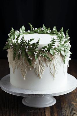 50+ Buttercream Christmas Cakes to Lust After | PARTY INSPO | Now thats Peachy Cake Elegant, Christmas Cakes Easy, Christmas Themed Cake, Birthday Cake Decorating Ideas, Easy Christmas Treats, Christmas Cake Designs, Christmas Cake Decorations, Winter Cake, Cake Decorating Ideas