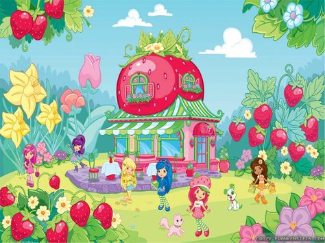 Strawberry Shortcake Wallpaper, Hidden Alphabet, Strawberry Shortcake Dessert, Dora And Friends, Strawberry Shortcakes, Strawberry Shortcake Cartoon, Strawberry Shortcake Characters, Large Wall Murals, Free Business Plan