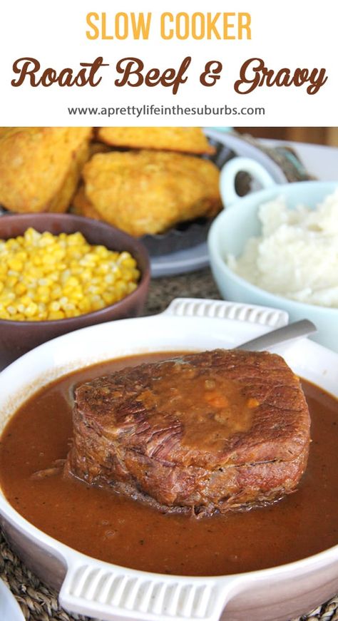 Easy Crockpot Roast, Crockpot Roast Beef, Roast Beef And Gravy, Beef And Gravy, Cross Rib Roast, Beef Roast Crock Pot, Delicious Crockpot Recipes, Slow Cooker Roast Beef, Cooking Roast Beef