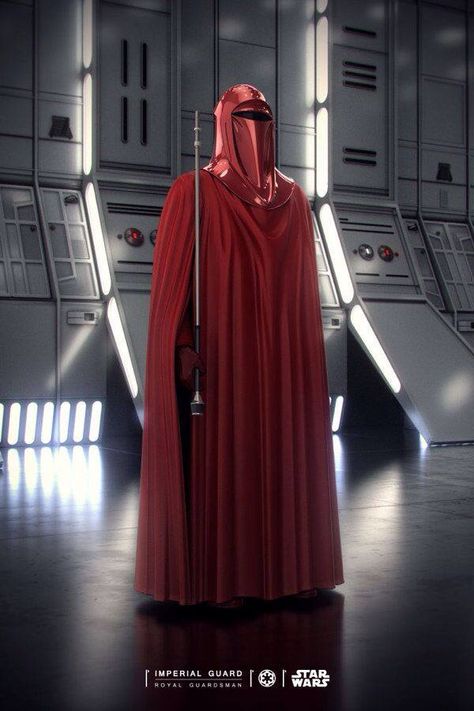 Another Imperial Guard. Just fantastic red hued uniform. It says royal and bloody. #StarWars #scifi Star Wars Red Guard, Star Wars Praetorian Guard, Praetorian Guard Star Wars, Snoke Star Wars, Spaceship Map, Imperial Royal Guard, Red Star Wars, Scifi Outfit, Red Guard