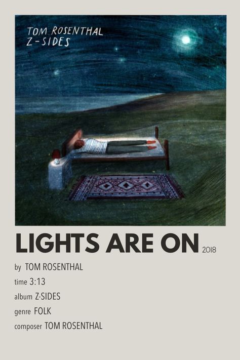 Tom Rosenthal Album Cover, Tom Rosenthal Aesthetic, Lights Are On Tom Rosenthal, Song Polaroid, Tom Rosenthal, Home Song, Minimalist Music, Father Photo, Music Poster Ideas