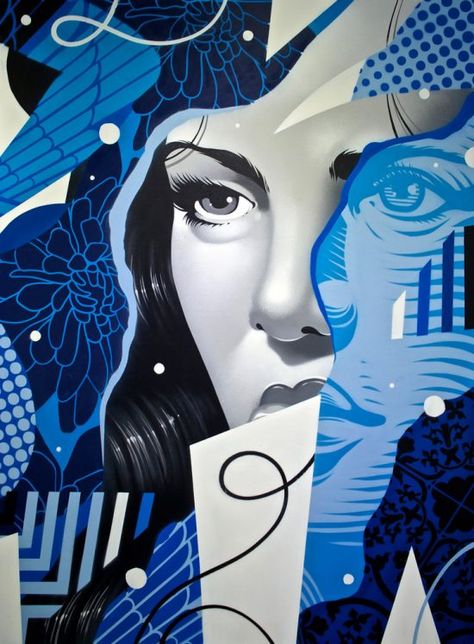 Tristan Eaton Art, Incredible Paintings, Tristan Eaton, Modern Abstract Art Geometric, Abstract Portrait Painting, Mixed Media Portrait, Portrait Paintings, Visual Language, Painting Media