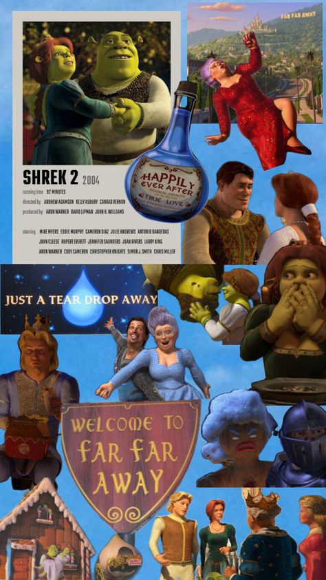 Shrek Collage, Movie Collage, 2 Wallpaper, Shrek, Live Laugh Love, Disney Wallpaper, Dreamworks, Collage, Disney