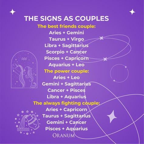 Exploring the cosmic chemistry of zodiac couples! ✨💑 Which duo resonates with your relationship style? Tag your partner and discover the signs as couples. 🔮💖 Click the link in bio for more astro-insights! #ZodiacLove #RelationshipGoals #LinkInBio #astrology #manifestation #signs Manifestation Signs, Best Zodiac Couples, Zodiac Couples, Aries And Capricorn, Gemini And Sagittarius, Pisces And Capricorn, Capricorn And Taurus, Libra And Sagittarius, Pisces And Aquarius