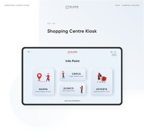 Elnos Shopping Centre Kiosk | Neumorphism UI on Behance Kiosk Ui Design, Kiosk App, Neumorphism Ui, Glass Morphism, Info Kiosk, Check In Kiosk, Mobile Kiosk, Payment Screen Ui, Information Kiosk