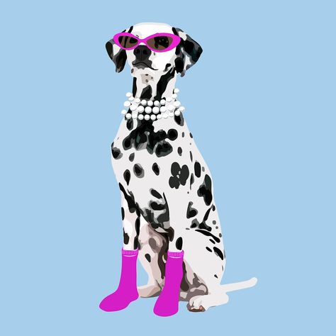 Dalmatian Puppy Aesthetic, Dalmatian Art, Dog Collage, Puppy Aesthetic, Aesthetic Illustration, Fancy Dog, Dalmatian Puppy, Dalmatian Dog, Dog Artwork