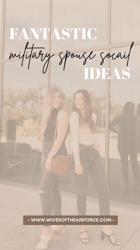 Military spouses! Planning a military spouse event can be a lot to think about! After reading this blog post, I have 20 new ideas for the next military spouse social! #militaryeventideas #militarysocial #airforceevent Sfrg Ideas, Military Girlfriend Quotes, Military Wife Quotes, Air Force Girlfriend, Military Relationships, Military Wife Life, Spouse Gifts, Airforce Wife, Military Girlfriend