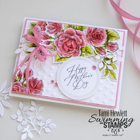 Stampin’ Fancy Friday — CASE a Fancy Friend | Swimming In Stamps Stampin Up Stippled Roses, Thank U Cards, Fancy Friday, Homemade Birthday Cards, Bee Cards, Stampin Up Catalog, Stamp Projects, Beautiful Handmade Cards, Fancy Fold Cards