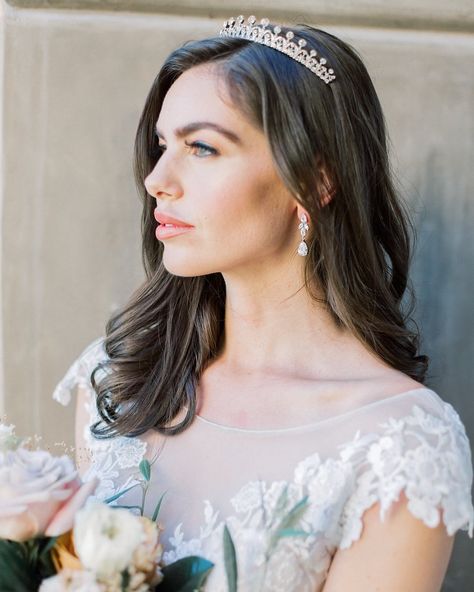 A petite soiree is not devoid of glamour and luxury, which is why we have launched our newest microwedding collection. For today only, save 25% off our your bridal accessories with code MICRO25 at EdenLuxeBridal.com 💫 Need some help selecting the perfect piece? Message us for a 1:1 virtual styling consultation with Creatix & Designer Heather . . . Photography | @tiffanysangsterphotography Veil | @edenluxebridal Floral | @girlluvsflowers Dress | @moonlightbridal HMUA | @thomastimes | @makeupinth Wedding Tiara, Bridal Tiara, Austrian Crystal, Tiara, Sparkle, Plating