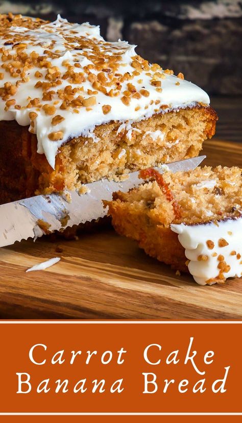 Banana Carrot Bread, Vegan Cashew Cream, Carrot Cake Banana Bread, Cake Banana Bread, Carrot Cake Bread, Easy And Quick Recipes, Carrot Banana Cake, Carrot Bread, Homemade Carrot Cake