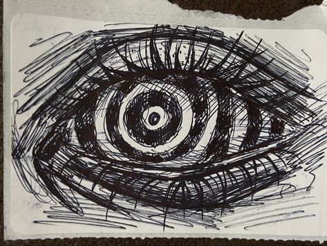 Obsession Eye Drawing, Disturbing Eyes Art, Meaningful Eye Drawings, Easy Drawings To Fill Your Sketchbook, Spooky Eye Drawing, Chinese Eye Drawing, Eye Drawing On Hand, Art Inspiration Eyes, Eyes Creepy Aesthetic