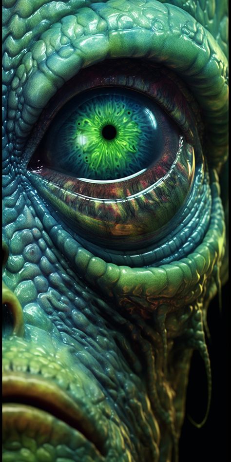 Reptilian Alien, Alien Pictures, Energy Meditation, Eyeball Art, Alien Artwork, Green Alien, Eyes Artwork, Arte Alien, Alien Concept