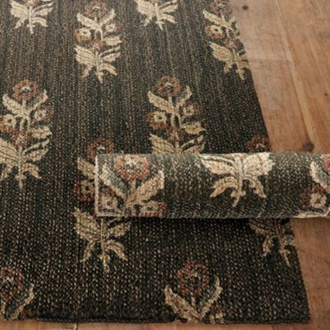 Petra Printed Jute Hand Made Area Rug Floral Geometric Dark Modern Eclectic Decor, Re Jute Rug, Rug Infront Of Fireplace, Modern Southwest Rug, Entryway With Round Rug, Kitchen Rug Green, Guest Bathroom Rugs, Rug Stacking Living Rooms, Rug Under Island In Kitchen