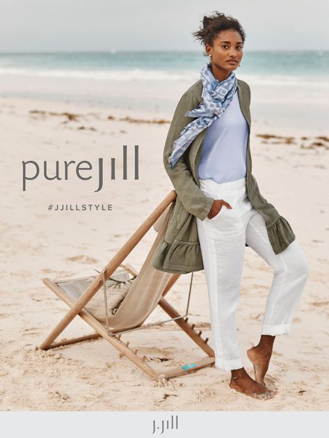 It’s the breezy linen, carefree shapes and our Pure Jill styles that make it feel like summer is in sight. Jjill Outfits Fall 2022, J Jill Outfits, Jjill Outfits, Coastal Wardrobe, Simple Style Outfits, Classic Coastal, Everyday Casual Outfits, Over 60 Fashion, Coastal Grandmother