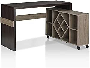 Desk With Bookcase, Convertible Desk, Modular Desk, Wood Computer Desk, Airy Room, Bookcase Styling, New Interior Design, Coastal Furniture, Chestnut Brown