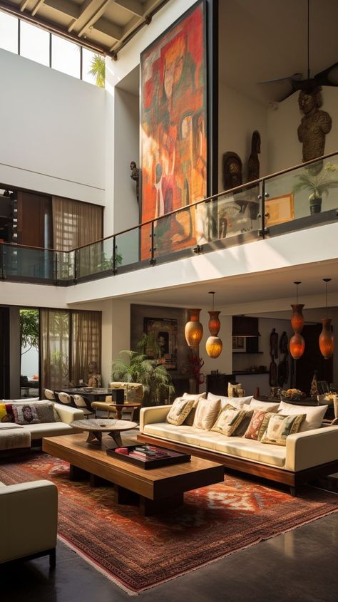 India Interior Design Modern Traditional Living Room, Indian Home Design, Interior Design Your Home, Casas Coloniales, Luxury Homes Dream Houses, Indian Home, Dream House Interior, Blog Article, House Interior Decor