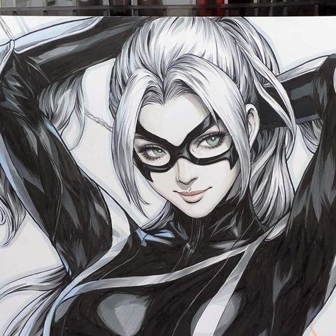 Black Cat Spiderman Ps4, Black Cat Marvel Art, Spider Man 2 Game, Torch Bearer, Stanley Artgerm, Spiderman Black Cat, Spider Cat, Felicia Hardy, Black Cat Marvel