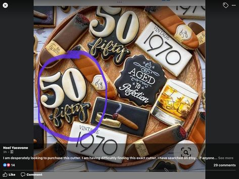 50th Birthday Cookies, 50th Birthday Party Themes, 50th Birthday Party Ideas For Men, 50th Birthday Themes, 50th Birthday Men, 50th Birthday Party Decorations, 50th Birthday Decorations, Mens Birthday Party, 50th Birthday Cake