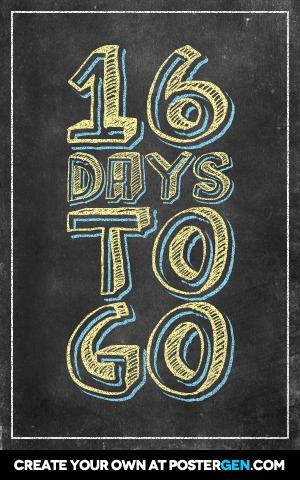 16 days    to    go Birthday Countdown, Go Wallpaper, Birthday Wishes, Chalkboard, Instagram Users, Create Your Own, Birthday, Travel, Quick Saves