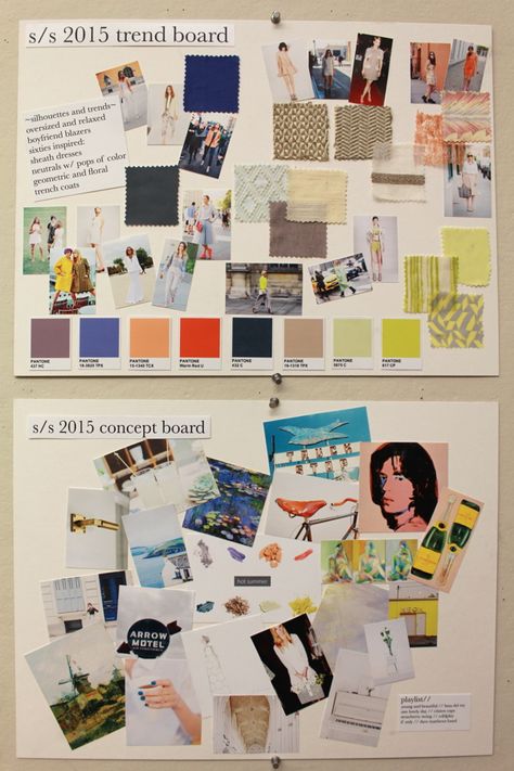 S/S 2015 Trend and Concept Boards on SCAD Portfolios Craft Portfolio Ideas, Trend Research Board, Look Board Fashion Portfolio, Trendboards Fashion, Concept Board Fashion Portfolio, Fashion Scrapbook Aesthetic, Mood Board Poster, Mood Board Fashion Portfolio, Customer Board Fashion Portfolio