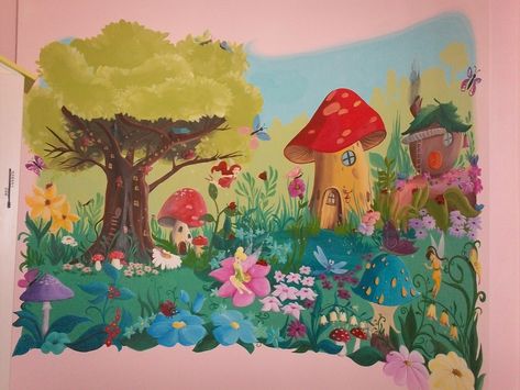 Fairy Paintings, Fairy Land, Diy Canvas, Diy Canvas Art, Girl Room, Wall Painting, Fairy Tales, Kids Room, Canvas Art