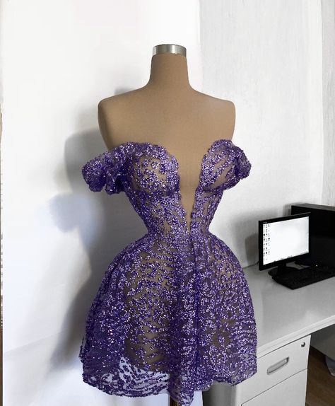 Gorgeous Cocktail Dresses, Purple Dress Outfit Wedding, Purple Gown, Purple Cocktail Dress, Classy Prom Dresses, Corset Fashion, Purple Party, Glamour Dress, Prom Dress Inspiration