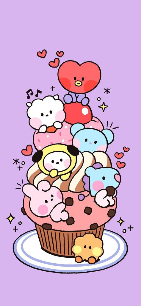 Bt21 Wallpapers, Bt21 Wallpaper, Bts Emoji, Paddle Ideas, Bangtan Wallpaper, Iphone Wallpaper Bts, Decor Things, Kpop Art, Bts Birthdays