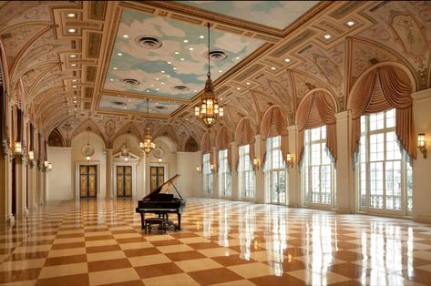 Ball Room, Castle Aesthetic, West Palm Beach Florida, Florida Resorts, Piano Room, The Breakers, Grand Piano, House Goals, Dream Rooms