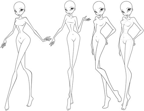 Fashion Croquis Templates Sketch Coloring Page Body Bases, Silhouette Mode, Fashion Croquis, Fashion Illustration Poses, Fashion Illustrations Techniques, Fashion Templates, Fashion Drawing Dresses, Figure Sketching, Anime Base