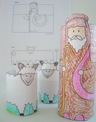 Good Shepherd Learning Activity and Craft Printable Nativity, Nativity Scene Crafts, Epiphany Crafts, Diy Nativity, Christ Centered Christmas, Toilet Paper Rolls, The Nativity, Nativity Crafts, Christmas Activities For Kids