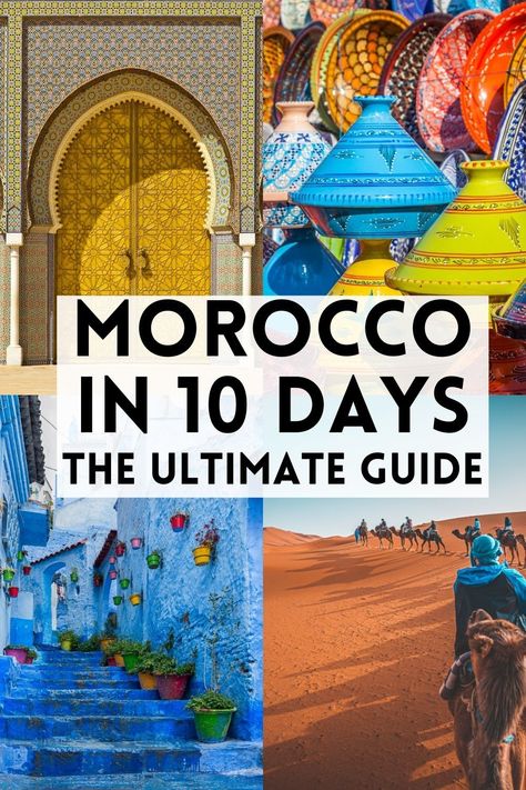 Travel like a local with our 10-day tour across Morocco's must-visit cities. From the medinas of Marrakech to the blue city of Chefchaouen, immerse yourself in vibrant culture and stunning architecture. 10 day Morocco itinerary | Morocco 10 day itinerary | Morocco 10 days Morocco itinerary | 10 day trip to Morocco | Morocco travel 10 days in Morocco | ten days in Morocco | Morocco bucket list | what to see in Morocco | things to do in Morocco | Morocco road trip | Morocco travel guide #Morocco Morocco Travel Outfit, Morocco Travel Destinations, 10 Day Itinerary, Morocco Itinerary, Stunning Architecture, Visit Morocco, Morocco Travel, Blue City, Travel Itinerary